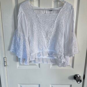 American Eagle Outfitters White Eyelet Blouse
